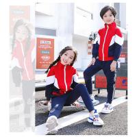 珂卡慕(KEKAMU)男女套装韩版儿童拼接两件套卫衣潮高中小校服户外运动套装