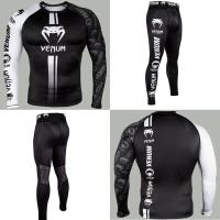 珂卡慕(KEKAMU)春毒液衣裤男士长袖MMA训练服UFC格斗健身服吸汗速干健身运动服 套装