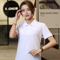珂卡慕(KEKAMU)polo衫女短袖宽松大码短款学生韩版运动上衣T恤定制印logo