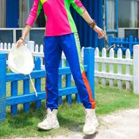 珂卡慕(KEKAMU)户外拼色裤女长裤小脚运动裤弹力裤女吸汗透气徒步登山夏