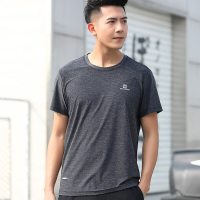 珂卡慕(KEKAMU)户外运动速干T恤男夏季加大码纯色简约短袖T恤登山服排汗透气半袖