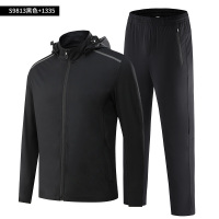 珂卡慕(KEKAMU)速干运动套装男春休闲晨跑户外跑步服篮球装备健身房训练衣服