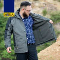 珂卡慕(KEKAMU)加肥加大码户外冲锋风衣男士三合一两件套防水透气加厚夹克外套