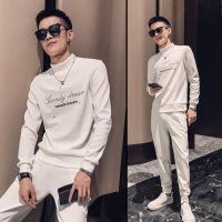 珂卡慕(KEKAMU)社会人精神小伙套装男生衣服一套搭配潮男社会时尚圆领卫衣两件套网红痞帅潮牌休闲运动服