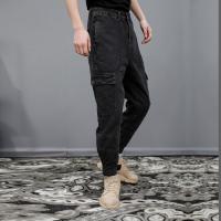珂卡慕(KEKAMU)男士倔强工作室裤子哈龙裤男紧口扎脚窄脚束脚束腿潮牌街头潮流嘻哈休闲哈伦哈龙工装牛仔裤