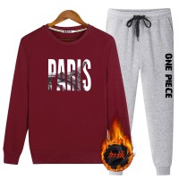 珂卡慕(KEKAMU)男士加肥卫衣套装春秋款男码肥佬胖子一套两件套休闲装运动服