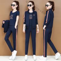 珂卡慕(KEKAMU)设计师品牌女装 潮牌女装春装条纹衣服女2020年新款时尚休闲运动套装女春秋卫衣三件套减龄宽松