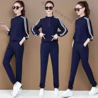 珂卡慕(KEKAMU)设计师品牌女装 潮牌女装春装女装运动套装女两件套休闲服时尚宽松大码2020新款春春季立领春天