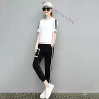 珂卡慕(KEKAMU)设计师品牌女装 潮牌女装春装短袖休闲运动衣服套装女夏天2020夏装新款时尚宽松洋气纯棉两件套