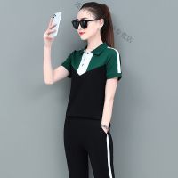 珂卡慕(KEKAMU)设计师轻奢品质 品牌女装 夏天运动套装女 潮牌运动服套装女夏2020年新款时尚韩版polo衫潮流