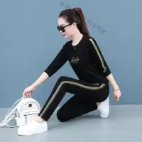 珂卡慕(KEKAMU)设计师品牌女装 潮牌女装春装长袖休闲运动服套装女春款2020年春季春装新款宽松韩版长裤两件套