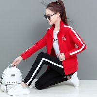 珂卡慕(KEKAMU)设计师品牌女装 潮牌女装春装运动套装女春秋宽松条纹春装2020新款时尚韩版休闲服卫衣三件套潮