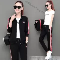 珂卡慕(KEKAMU)设计师品牌女装 潮牌女装春装女式运动套装女士2020春秋新款宽松时尚卫衣三件套大码休闲跑步服
