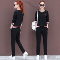 珂卡慕(KEKAMU)设计师品牌女装 潮牌春装棒球服运动套装女秋装新款时尚洋气显瘦潮牌欧洲站休闲衣服两件套