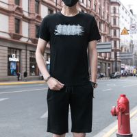 珂卡慕(KEKAMU)设计师潮流品牌 夏天运动套装男 潮牌夏季运动服男短袖短裤休闲套装男运动装跑步健身运动衣时尚潮流夏