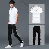 珂卡慕(KEKAMU)设计师潮流品牌 夏天运动套装男 潮牌短袖男夏季新款长裤运动服时尚休闲套装男士运动装两件套
