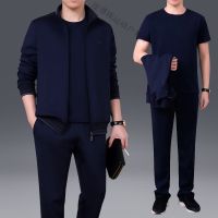 珂卡慕(KEKAMU)2020中老年运动套装男春秋大码运动服爸爸装跑步运动衣休闲套装