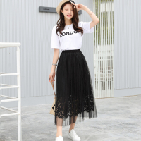 珂卡慕(KEKAMU)高腰黑色蕾丝鱼尾裙女2020春夏新款半身裙荷叶边包臀短裙子夏