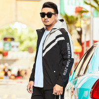珂卡慕(KEKAMU)加肥码运动夹克男大号肥佬胖子胖人上衣服显瘦潮牌外套