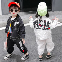 珂卡慕(KEKAMU)儿童牛仔套装童装女三岁男童春装5岁儿童休闲工装儿童运动套装2-3岁女童洋气