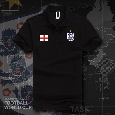 珂卡慕(KEKAMU)英格兰国家队England翻领Polo衫男足球运动短袖T恤衫