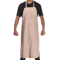 珂卡慕(KEKAMU)车间防护维修工纯电焊围裙焊工用品围裙防火花飞溅皮围裙烧焊焊接电焊服上班装修工地穿 绒皮整张65*1