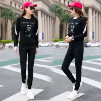 珂卡慕(KEKAMU)卫衣套装2021新款春装圆领卫衣男女韩版潮流长袖套头衫潮