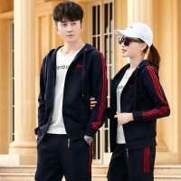 珂卡慕(KEKAMU)2020年情侣运动套装休闲运动服新款春三件套韩版时尚运动套装