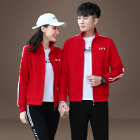 珂卡慕(KEKAMU)2020春新时尚运动套装跑步比赛运动会情侣运动套装男休闲跑步服女