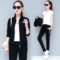 珂卡慕(KEKAMU)两件套/三件套新款加厚羊羔绒显瘦休闲卫衣运动服加绒套装女