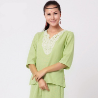 珂卡慕(KEKAMU)禅修服棉麻瑜伽服女套装女长袖套装打坐服禅修居士服