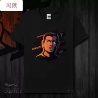 珂卡慕(KEKAMU)罗纳尔多C罗棉短袖T恤CR7球迷足球休闲衣服潮夏装