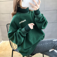 珂卡慕(KEKAMU)加绒加厚卫衣女2020秋韩版ins潮慵懒风外套上衣潮