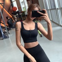 珂卡慕(KEKAMU)运动防震美背背心女士跑步透气聚拢定型前拉链瑜伽健身文胸bra