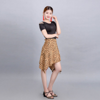 珂卡慕(KEKAMU)拉丁舞服装 女 成人 半身裙新款裙片裙系带短裙广场舞练功表演服