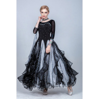 珂卡慕(KEKAMU)舞裙交谊舞连衣裙华尔兹舞裙新款连衣裙交谊舞裙子国标舞大摆裙亮片摩登舞烫钻比赛