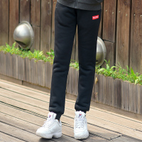 珂卡慕(KEKAMU)女款加厚加绒针织长裤户外登山2020新运动休闲宽松复合羊羔绒卫裤