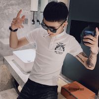 珂卡慕(KEKAMU)夏季新款男士POLO衫社会精神小伙修身帅气短袖翻领百搭恤上衣服