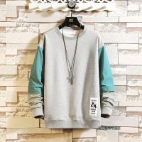 珂卡慕(KEKAMU)2020新款长袖T恤男士韩版ins潮流休闲衣服假两件个性卫衣