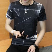 珂卡慕(KEKAMU)男士2020年新款夏季潮款连帽套头卫衣短袖T 恤帅气上衣男学生衣服