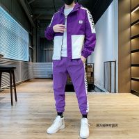 珂卡慕(KEKAMU)外套男士套装春韩版潮流ins痞帅工装潮牌休闲运动夹克上衣服