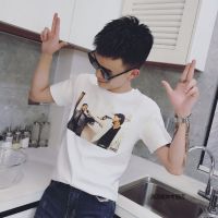 珂卡慕(KEKAMU)社会精神小伙短袖恤男夏季韩版潮流网红潮牌帅气印花上衣半袖衫