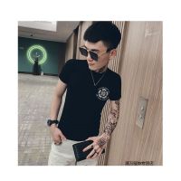 珂卡慕(KEKAMU)精神小伙短袖T恤男夏季韩版潮流修身半袖潮牌帅气体恤圆领上衣服