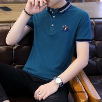 珂卡慕(KEKAMU)夏季新款男士翻领短袖polo衫韩版潮流修身刺绣半袖T恤男装体恤衫