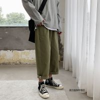 珂卡慕(KEKAMU)春季九分休闲裤男士潮牌宽松直筒阔腿运动韩版潮流百搭原宿风裤子