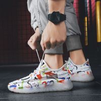 珂卡慕(KEKAMU)潮流鞋子男透明果冻底休闲运动鞋网布透气男鞋潮鞋帆布鞋