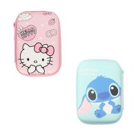 充电器包数据线收纳包u盘收纳盒蓝牙耳机卡通可爱收纳包零钱包-78|KT猫+史迪仔（送2个理线器）