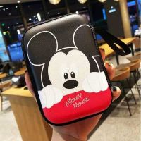 可爱卡通移动硬盘电源数据线充电器收纳盒耳机零钱收纳袋便携包-58|趴趴米奇收纳盒 就送理线器随机发（）