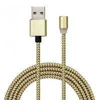 安卓磁吸数据线魅族华为vivo安卓智能机通用磁性手机快充充电线-22|土豪金 （2米线）+（苹果头+Type-c）