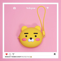 可爱便携多功能旅行数码整理充电器数据线鼠标有线耳机收纳包盒大-45|姜黄色大号包莱恩狮